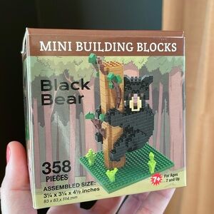 Black Bear Mini Building Blocks Set - 358 Tiny Pieces